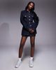 Liquor N Poker Liquor N Poker denim jacket with cinch waist in dark wash-Blue - 3