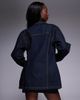 Liquor N Poker Liquor N Poker denim jacket with cinch waist in dark wash-Blue - 4