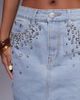 Liquor N Poker Liquor N Poker denim mini skirt with diamante in light wash blue - part of a set - 2