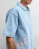 Liquor N Poker Liquor N Poker denim shirt with japanese blossom print embroidery in light wash blue - part of a set - 4