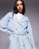 Liquor N Poker Liquor N Poker denim trench coat in bleach wash-Blue - 4