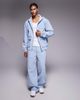 Liquor N Poker Liquor N Poker oversized denim hooded jacket in bleach wash - part of a set-Blue - 2