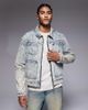 Liquor N Poker Liquor N Poker oversized distressed denim zip jacket in light blue wash - 1