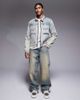 Liquor N Poker Liquor N Poker oversized distressed denim zip jacket in light blue wash - 2