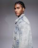 Liquor N Poker Liquor N Poker oversized distressed denim zip jacket in light blue wash - 4