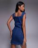 Liquor N Poker Liquor N Poker sleeveless square neck denim mini dress in mid wash blue - 4