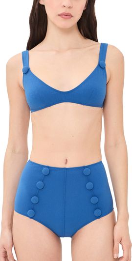 Lisa Marie Fernandez Lisa Marie Fernandez Magdalena High Waist Bikini Set Cobalt Blue Crepe