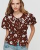 Lisa Says Gah Bonnie 100% Cotton Puff-Sleeve Blouse - 1
