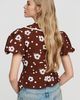 Lisa Says Gah Bonnie 100% Cotton Puff-Sleeve Blouse - 4