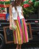 Lisa Says Gah Lisa Says Gah Avery Skirt in Sherbet Stripe, Women's at Urban Outfitters - 1