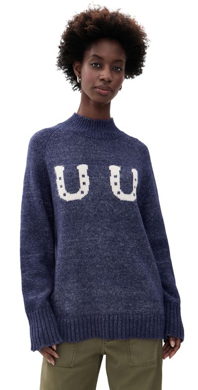 Lisa Says Gah Lisa Says Gah Cory Turtleneck Pullover HORSESHOES