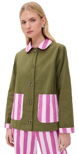 Lisa Says Gah Lisa Says Gah Dalston Jacket Green/Rose Stripe