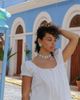 Lisa Says Gah Lisa Says Gah Flower Beaded Earrings in White/Green, Women's at Urban Outfitters - 1