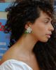Lisa Says Gah Lisa Says Gah Flower Beaded Earrings in White/Green, Women's at Urban Outfitters - 2