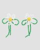 Lisa Says Gah Lisa Says Gah Flower Beaded Earrings in White/Green, Women's at Urban Outfitters - 5