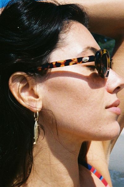 Lisa Says Gah Lisa Says Gah! Lisa Says Gah Anchovy Earrings in Gold, Women's at Urban Outfitters