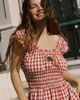 Lisa Says Gah Lisa Says Gah! Lisa Says Gah Annie Gingham Embroidered Dress in Cherry, Women's at Urban Outfitters - 2