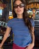 Lisa Says Gah Lisa Says Gah! Lisa Says Gah Jude Tee in Oxford Stripe, Women's at Urban Outfitters - 3