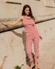 Lisa Says Gah Lisa Says Gah! Lisa Says Gah Kristin Gingham Embroidered Capri Pant in Cherry, Women's at Urban Outfitters - 1