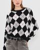 LISA YANG LISA YANG Antoni Cashmere Argyle Sweater Black/Cream/DoveGrey/DeepPlum - 2