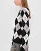 LISA YANG LISA YANG Antoni Cashmere Argyle Sweater Black/Cream/DoveGrey/DeepPlum - 4