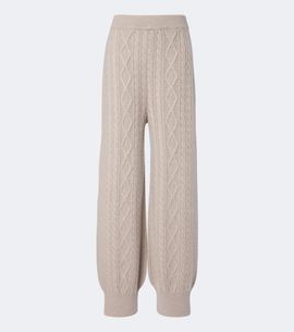Lisa Yang Lisa Yang Bryndis cable-knit cashmere wide-leg pants