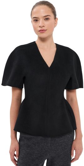 LISA YANG LISA YANG Doublé V Neck Top Black