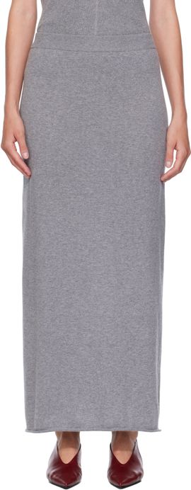LISA YANG LISA YANG Gray Charlotta Midi Skirt
