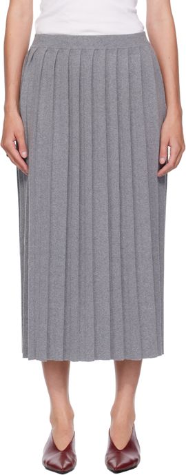 LISA YANG LISA YANG Gray Minda Midi Skirt