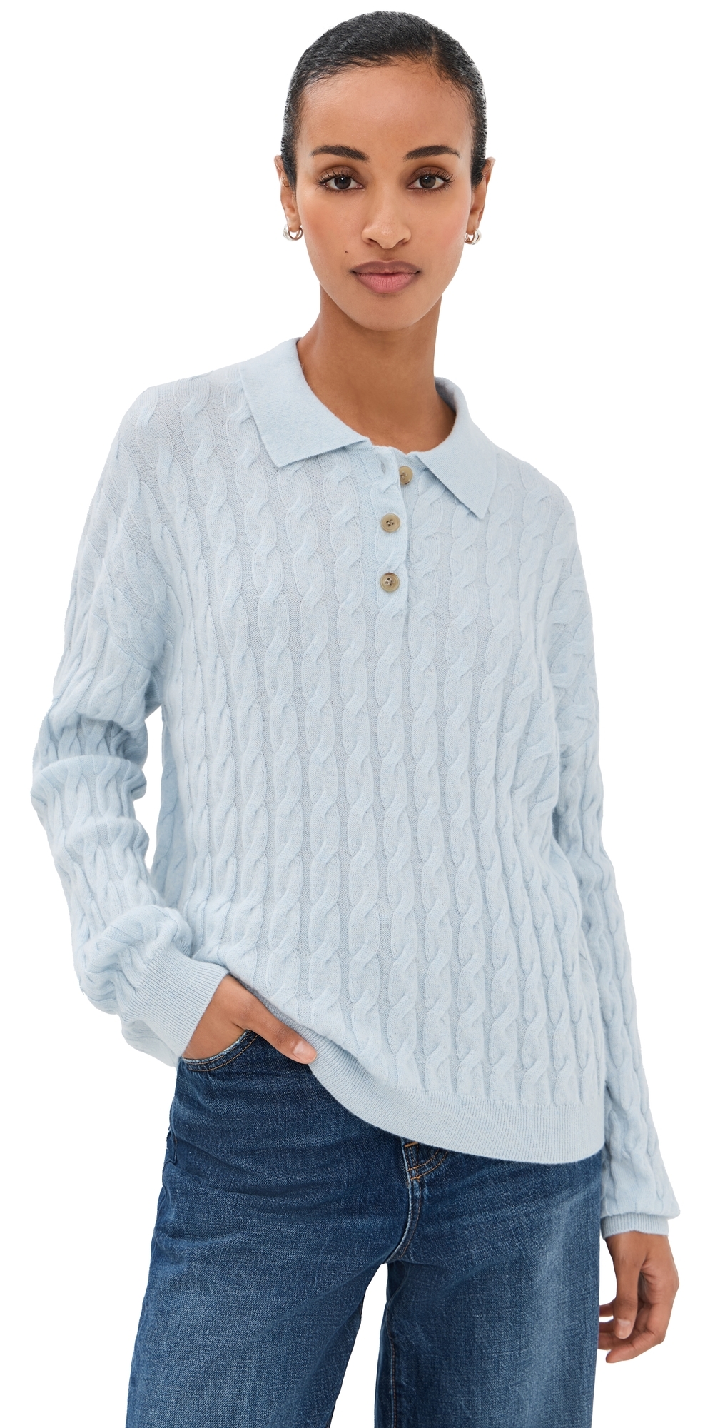 YA−MAN YJEA0L LISA YANG - Magnolie Cashmere Sweater Horizon Blue