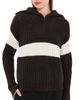 LISA YANG LISA YANG Mavis Quarter Zip Cashmere Sweater Dark Oak/Cream - 1