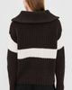 LISA YANG LISA YANG Mavis Quarter Zip Cashmere Sweater Dark Oak/Cream - 3