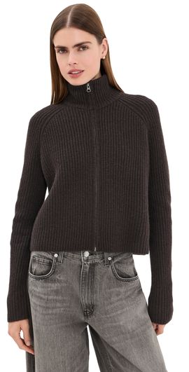 LISA YANG LISA YANG Sadie Zip Cardigan Dark Oak