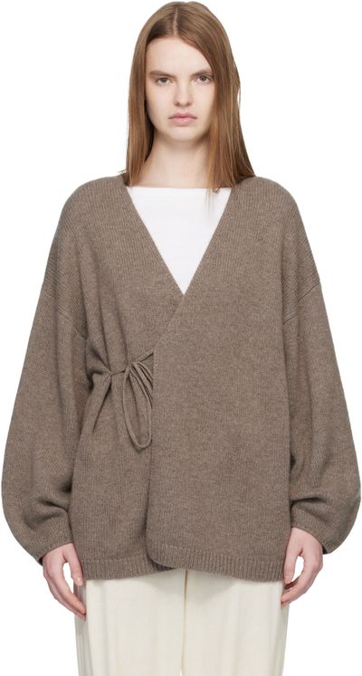 LISA YANG LISA YANG Taupe ' The Laurina Wrap' Cardigan