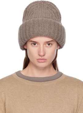 LISA YANG LISA YANG Taupe 'The Beatris' Beanie