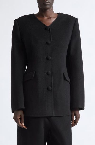 Lisa Yang Lisa Yang Wool & Cashmere Tailored V Neck Blazer