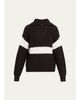 Lisa Yang Mavis Stripe Cashmere Rib Quarter-Zip Sweater - 1