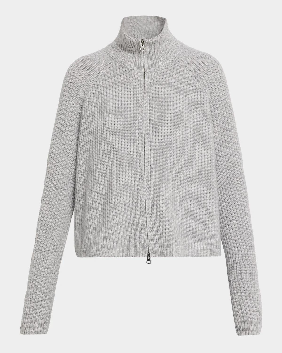 Lisa Yang Sadie Cashmere Rib Zip Cardigan