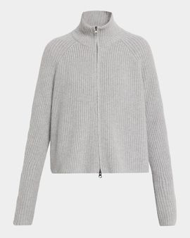 Lisa Yang Sadie Cashmere Rib Zip Cardigan