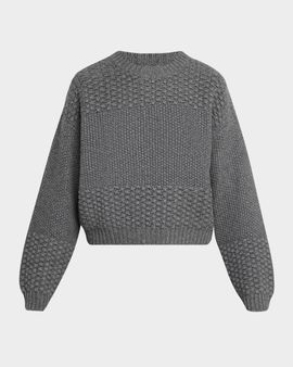 Lisa Yang Signe Textured Cashmere Knit Crewneck Sweater