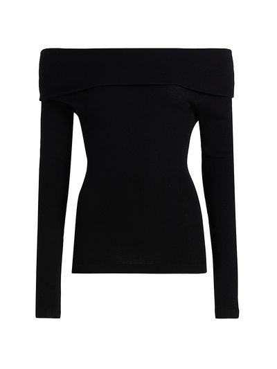 Lisa Yang Women's Claudina Cotton-Cashmere Off-the-Shoulder Top