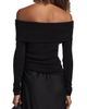 Lisa Yang Women's Claudina Cotton-Cashmere Off-the-Shoulder Top - 5