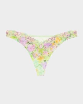 Lise Charmel L & apos;Amour Au Soleil Floral-Embroidered Tulle G-STring