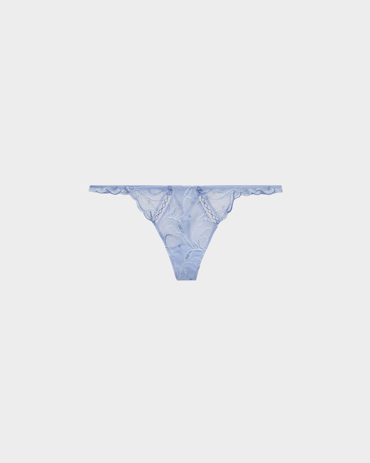 Lise Charmel Nymphe Bleue Embroidered Tulle Thong
