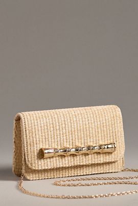 Lisi Lerch Ruby Foldover Straw Clutch