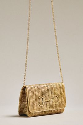 Lisi Lerch Ruby Raffia Snaffle Clutch