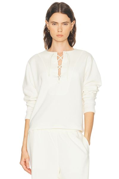 Literary Sport Literary Sport Daphne Lace Up Sweater