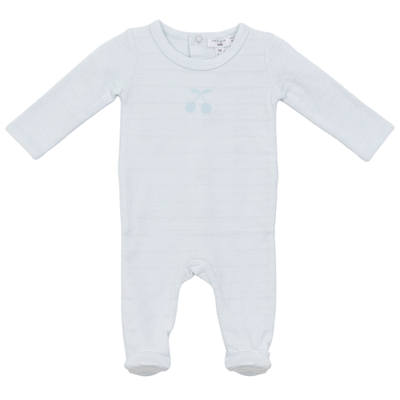 Little Fragile Little Fragile Boy Textured Cherry Chest Artwork Long Sleeve Romper