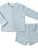 Little Fragile Little Fragile Boy Textured Waffle Button Front Top & Shorts Two Piece Set - 1