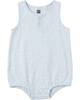 Little Fragile Little Fragile Cherry Leaf Modal Jersey Front Placket Romper - 1